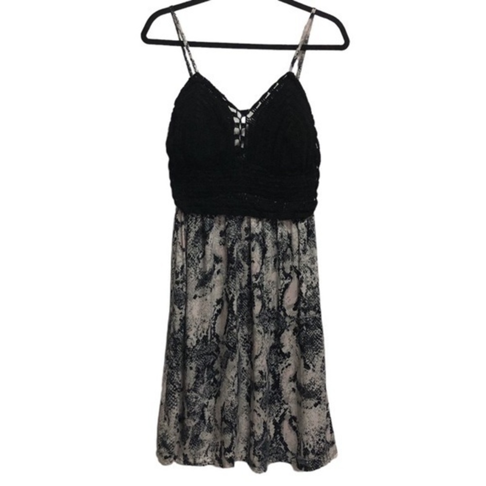 Sleeveless Crochet Top Flare Hem Midi Coverup/Dress